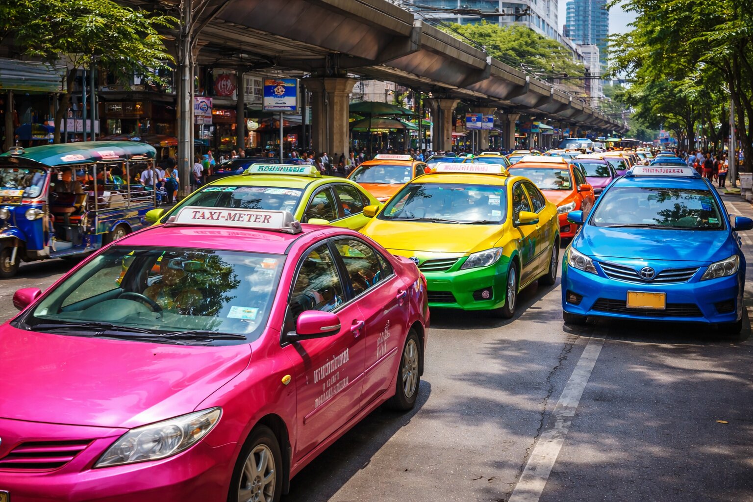 Bangkok's Taxi Colours Explained: What Red, Yellow, Green & Pink Mean